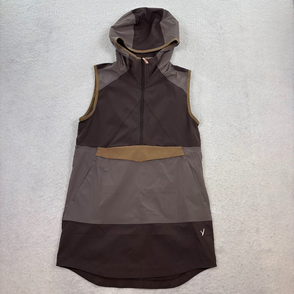 NWT INDYEVA Women's Brown Cangur Sleeveless Hooded Tunic Active Outdoors Size XS